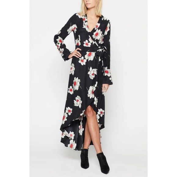 Equipment Gowin Floral-Silk High Low Wrap Dress Medium - Picture 1 of 16